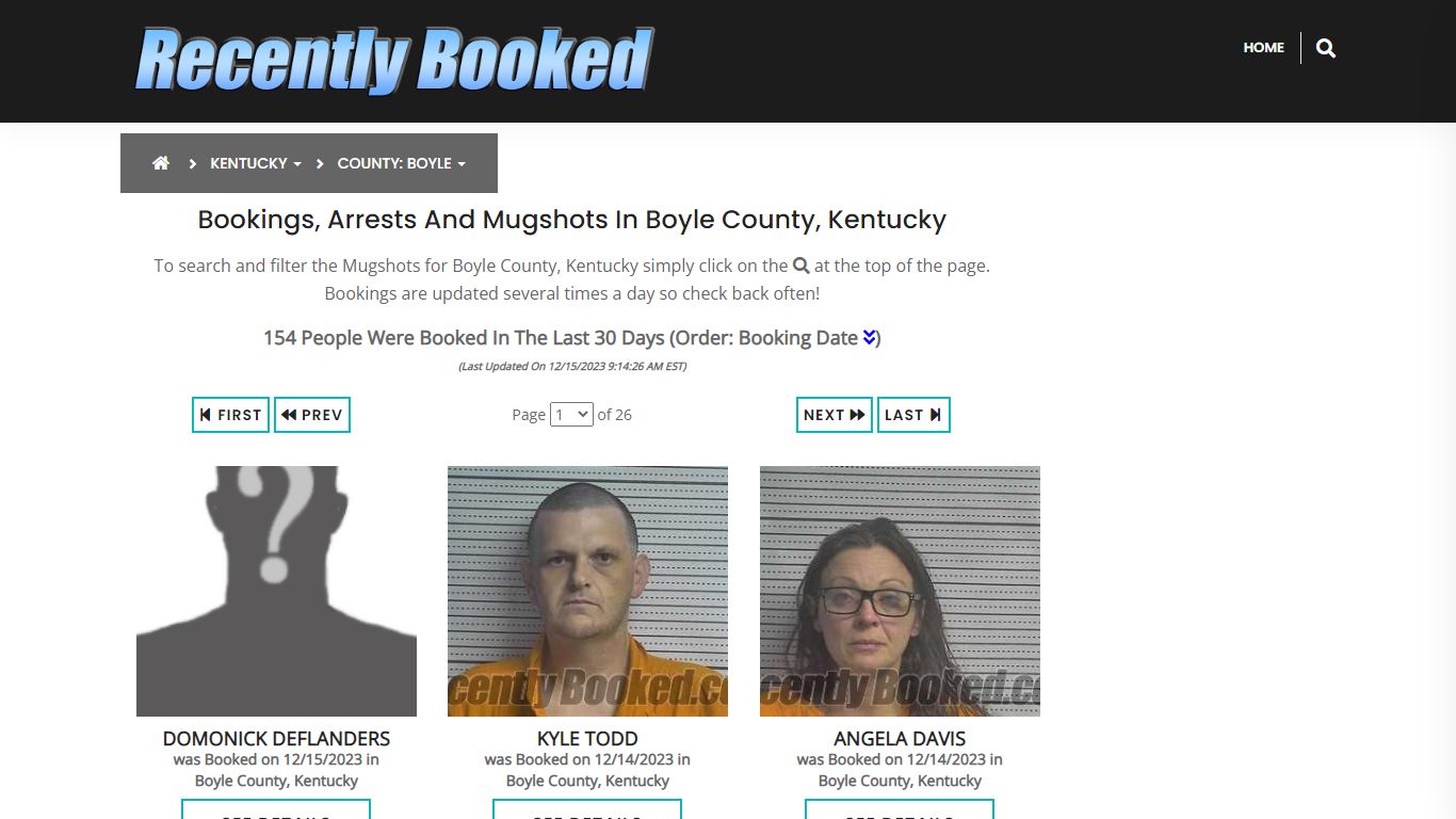 Recent bookings, Arrests, Mugshots in Boyle County, Kentucky